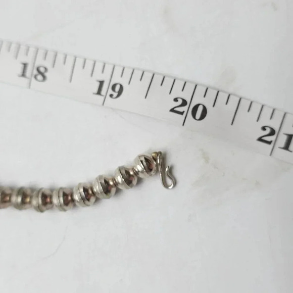 Vintage Navajo Sterling Silver Sleeping Beauty Turquoise Squash Blossom Necklace - Picture 7 of 8